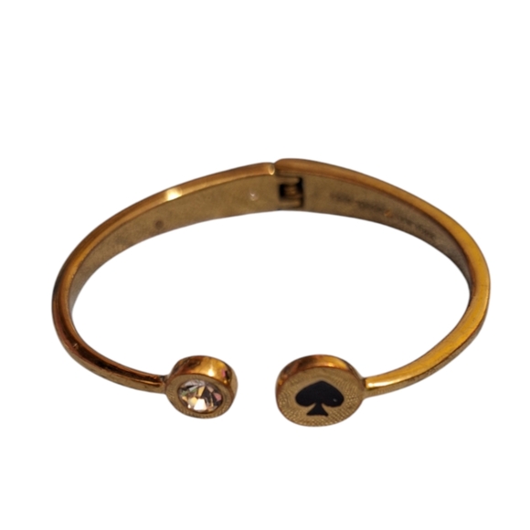 KATE SPADE "SPOT THE SPADE" OPEN HINGE BANGLE BRACELET - Picture 3 of 5